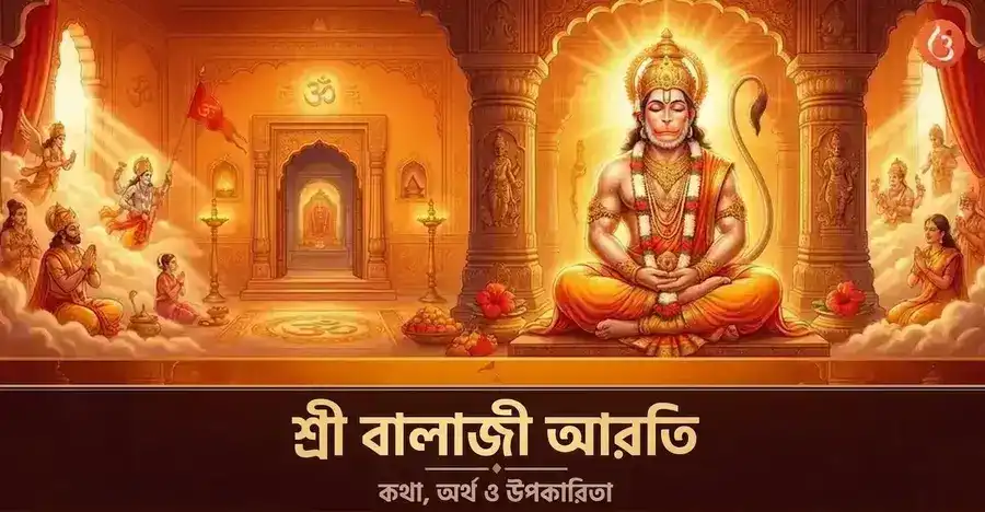 একটি ভক্তিমূলক পরিবেশে ভগবান বালাজি (হনুমান)-এর চিত্র।