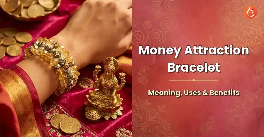 A money attraction bracelet with Citrine and Pyrite crystals.
