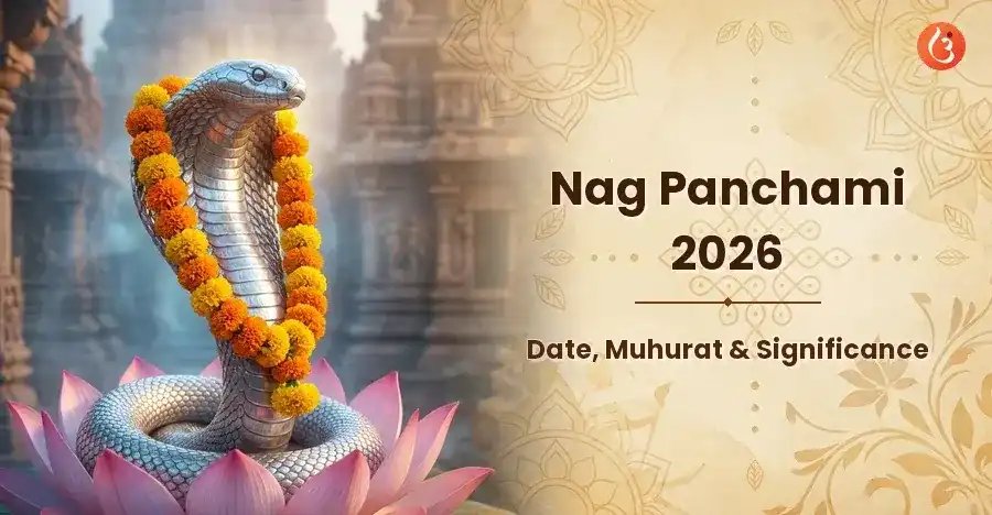 A depiction of serpent deities being worshipped with offerings of milk and flowers on Nag Panchami.