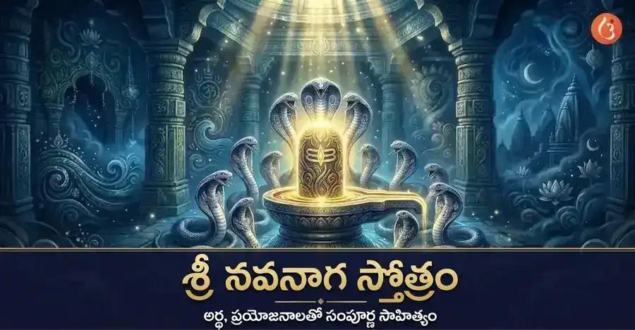 శివలింగం చుట్టూ చుట్టుకొని ఉన్న తొమ్మిది నాగ దేవతలతో కూడిన నవనాగ స్తోత్రం