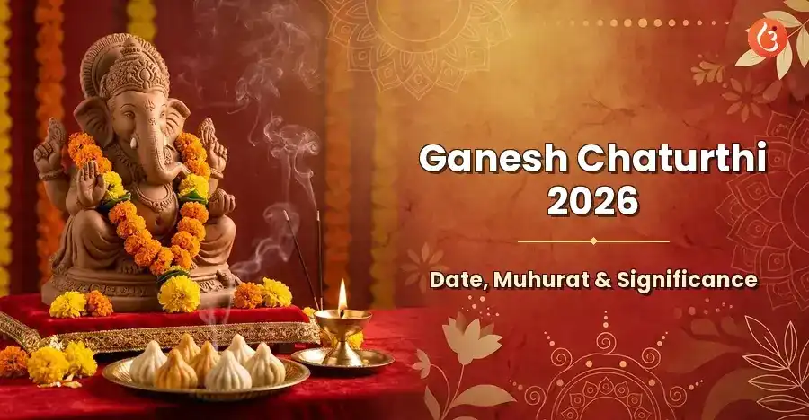 Lord Ganesha idol being worshipped during Ganesh Chaturthi