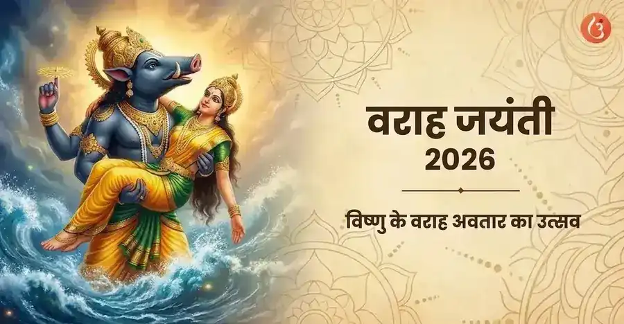 भगवान वराह, विष्णु का वराह अवतार, पृथ्वी देवी (भूदेवी) का उद्धार करते हुए।