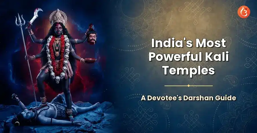 A powerful depiction of Maa Kali in a temple setting.