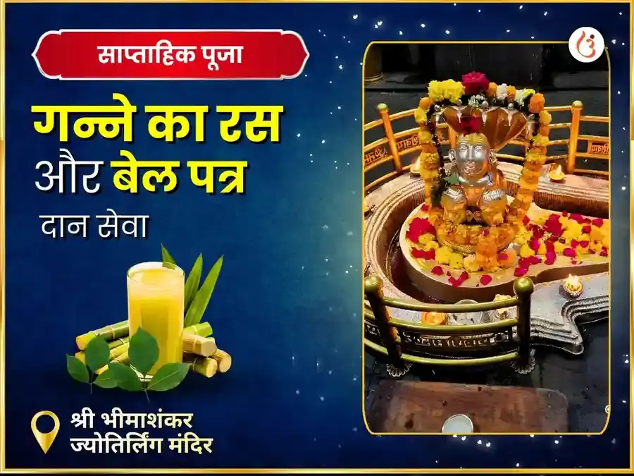 सोमवार विशेष भीमाशंकर ज्योतिर्लिंग साप्ताहिक गन्ना रस एवं बेलपत्र दान सेवा - Utsav Puja