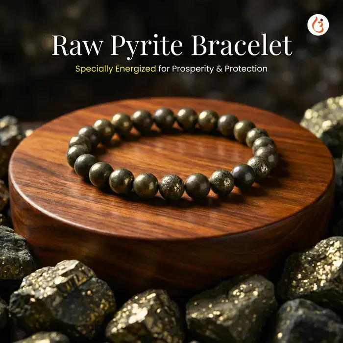 Energized Raw Pyrite Bracelet for Prosperity & Protection 