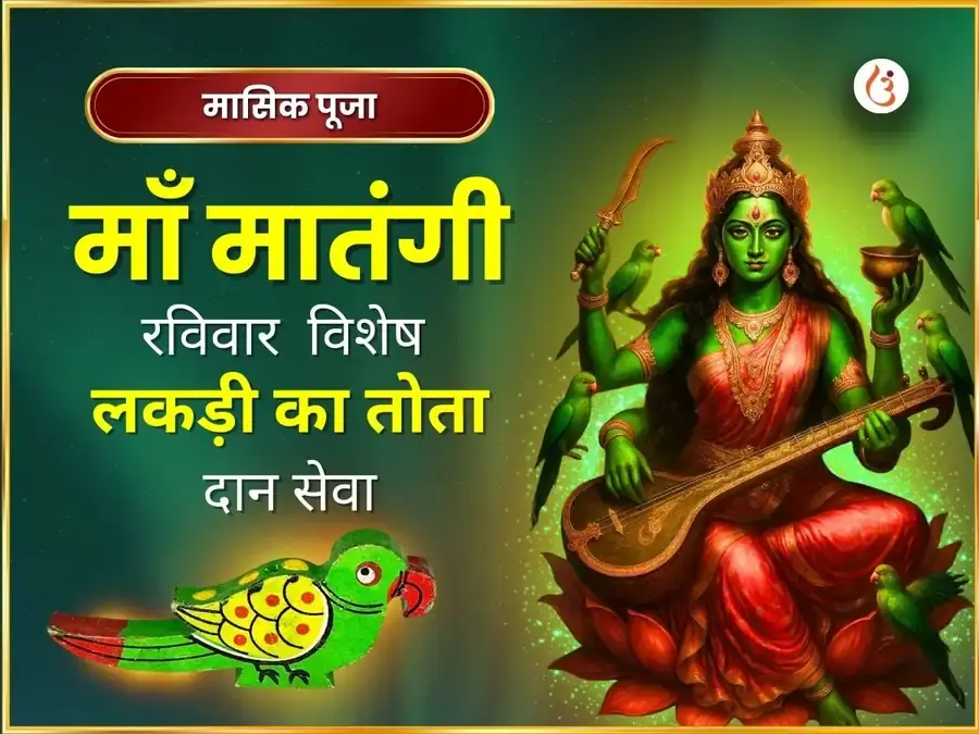 रविवर विशेष मां मातंगी सप्ताहिक लकड़ी का तोता दान सेवा - Utsav Puja