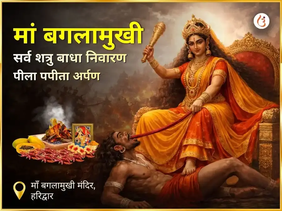 मां बगलामुखी सर्व शत्रु बाधा निवारण पीला पापिता अर्पण - Utsav Puja