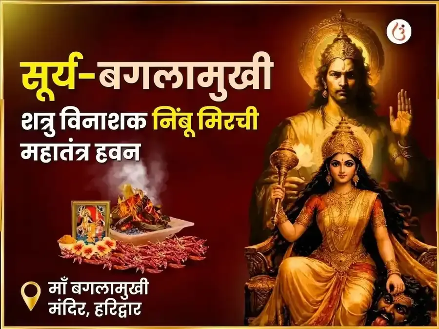 सूर्य-माँ बगलामुखी विशेष शत्रु विनाशक लिंबू मिरची महातंत्र हवन - Utsav Puja