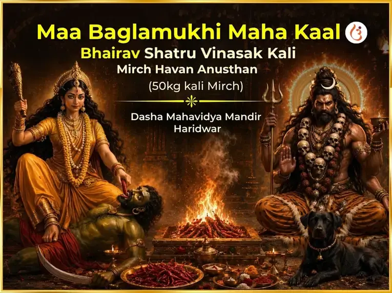 Purnima Visesh Maa Baglamukhi Maha Kaal Bhairav Shatru Vinasak Kali Mirch Havan  - Utsav Puja