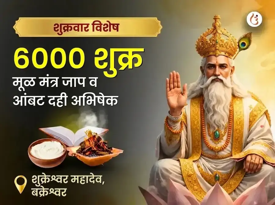 शुक्रवार विशेष ६००० शुक्र मूळ मंत्र जाप ग्रह शांती अनुष्ठान आणि आंबट दही अभिषेक - Utsav Puja