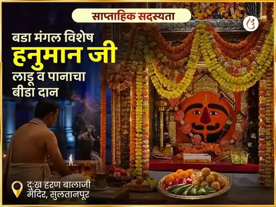 बडा मंगल विशेष हनुमानजी साप्ताहिक लाडू आणि पानाचा विडा दान - Utsav Puja