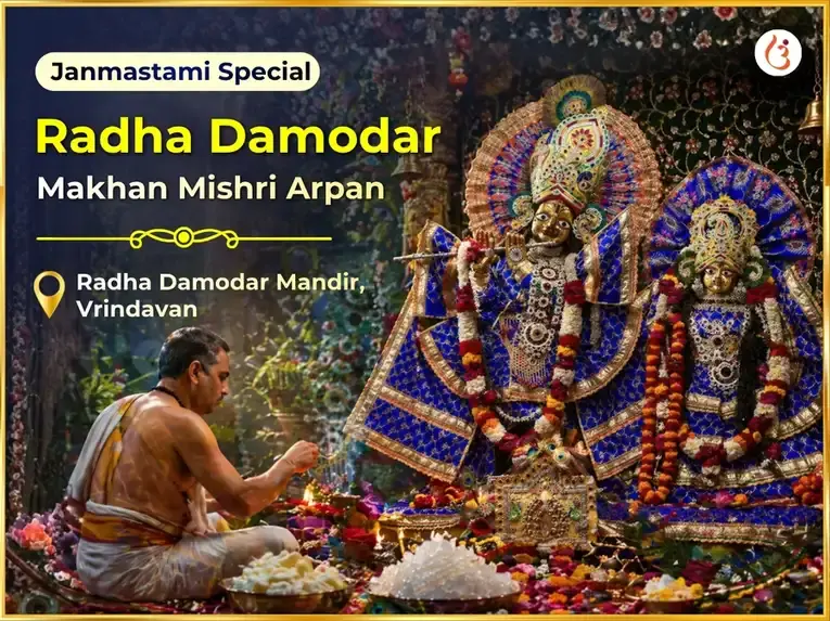 Radha Damodar Mandir Vrindavan Janmastami Special Makhan Mishri Arpan - Utsav Puja
