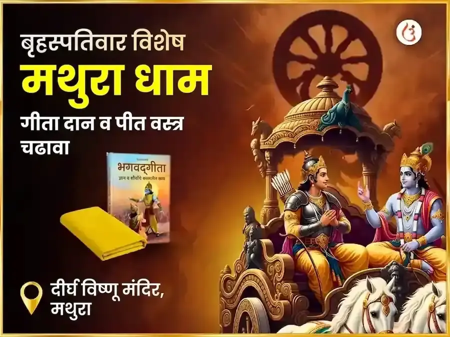 1008 विष्णु सर्व दोष निवारण मंत्र जाप, पीत वस्त्र आणि केळी दान - Utsav Puja