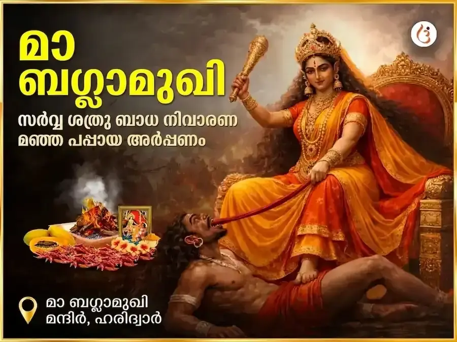 മാ ബഗളാമുഖി സർവ്വ ശത്രു ബാധാ നിവാരൺ പീല പപ്പിത അർപ്പൺ - Utsav Puja