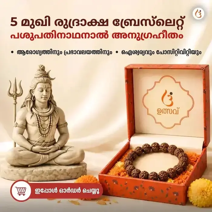 ഊർജ്ജസ്വലമാക്കിയ 5 മുഖി രുദ്രാക്ഷ ബ്രേസ്ലെറ്റ് (യഥാർത്ഥ നേപ്പാളി രുദ്രാക്ഷ മുത്തുകൾ)