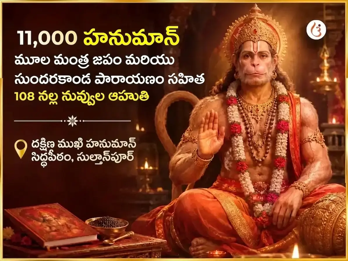 11,000 హనుమాన్ మూల మంత్ర జపం, సంపూర్ణ సుందరకాండ పఠనం & 108 నల్ల నువ్వుల హవనం - Utsav Puja