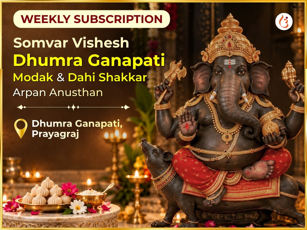 Somvar Visesh Dhumra Ganpati Weekly Ganesh Modak & Dahi Sakkar Arpan - Utsav Puja