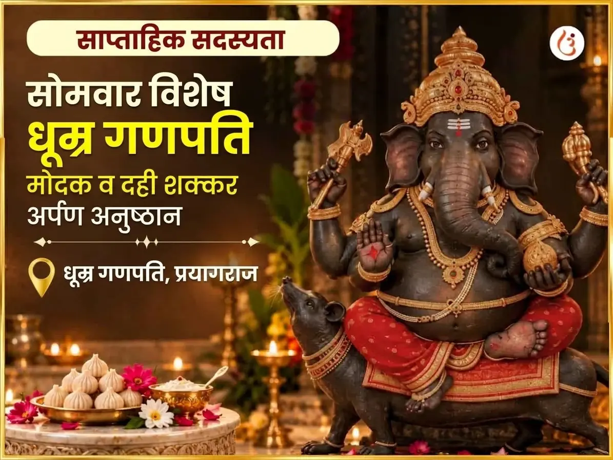 सोमवार विशेष धूम्र गणपति साप्ताहिक गणेश मोदक और दही शक्कर अर्पण - Utsav Puja