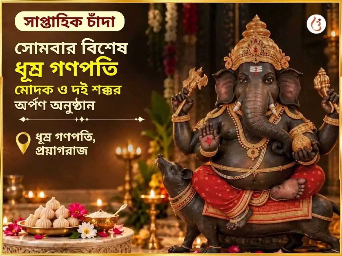 সোমবার বিশেষ ধূম্র গণপতি সাপ্তাহিক গণেশ মোদক ও দহি শক্কর অর্পণ - Utsav Puja