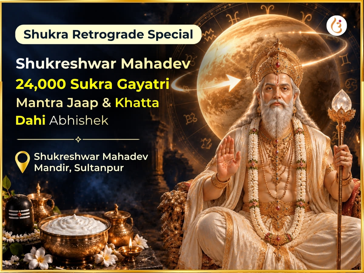 Shukra Retrograde Special Shukreshwar Mahadev 24,000 Shukra Gayatri Mantra Jaap & Khatta Dahi Abhishek - Utsav Puja