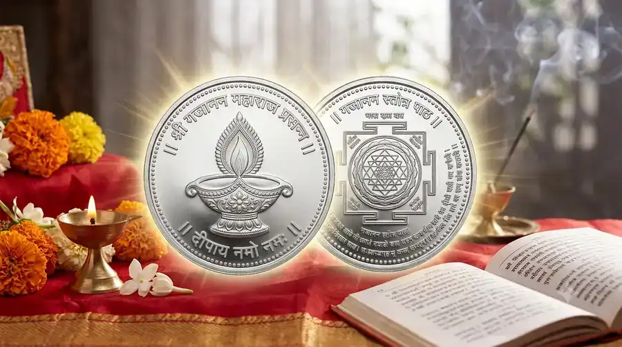 Gajanan Stotra Path & Silver Coin Arpan