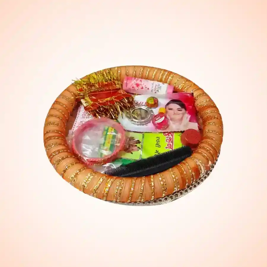 सिन्दूर, चुनरी, शंख, पोला और टिप दान